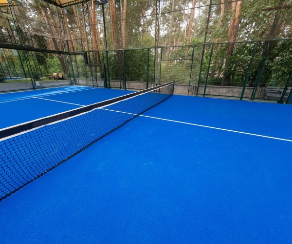 Outdoor padel court in a park